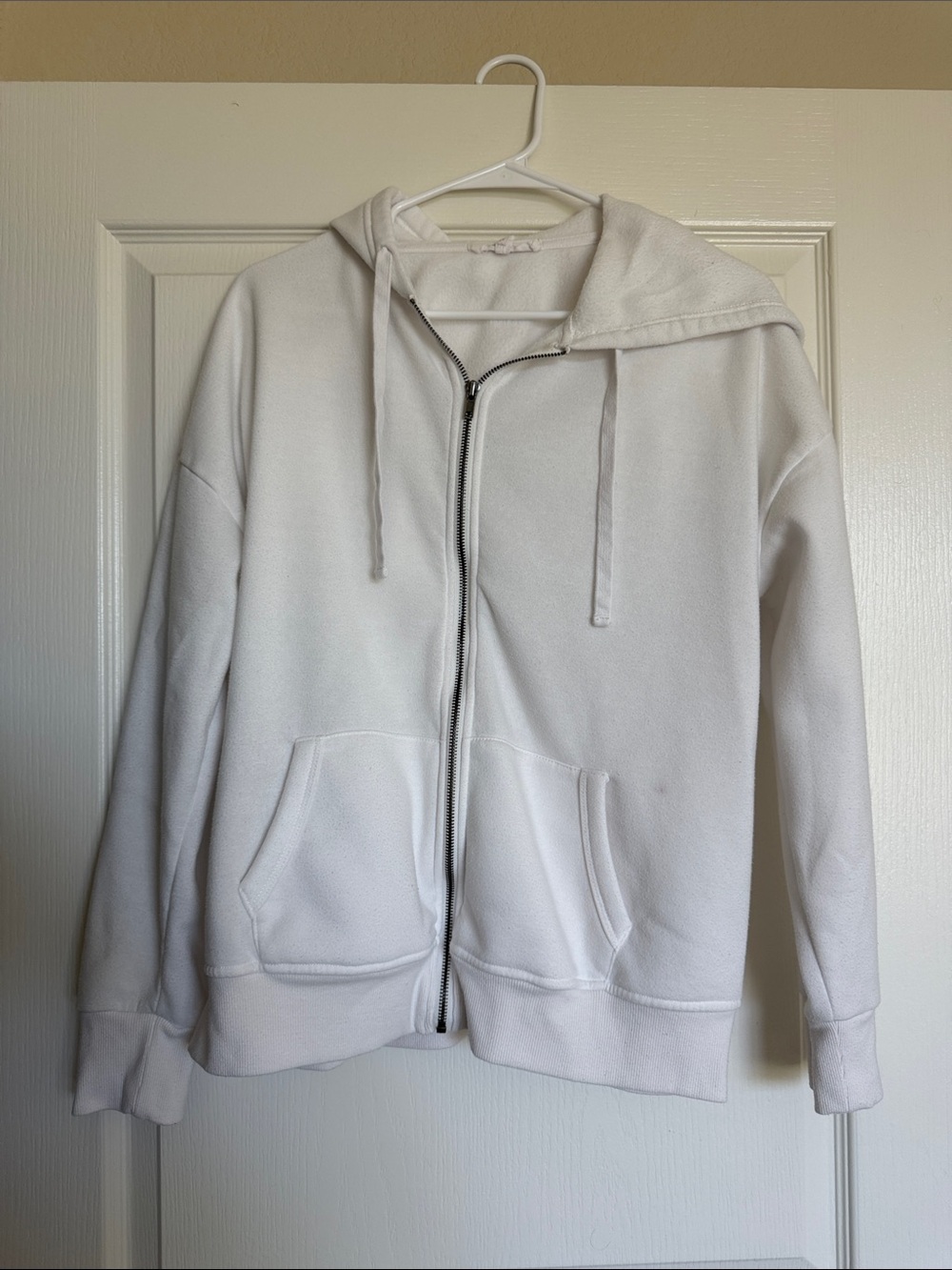White Zip-Up Hoodie Jacket